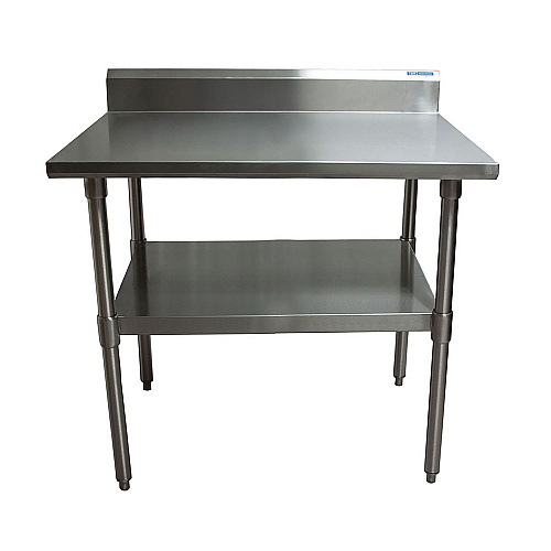 BK Resources Stainless Steel 5" Riser Top Tables, 48w x 30d x 39.75h, Silver, 2/Pallet (2VTR54830)