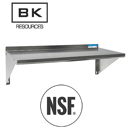 BK Resources Stainless Steel Economy Overshelf, 24w x 12d x 8h, Stainless Steel, Silver, 2/Pallet (2WSE1224)