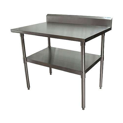 BK Resources Stainless Steel 5" Riser Top Tables, 48w x 30d x 39.75h, Silver, 2/Pallet (2VTR54830)
