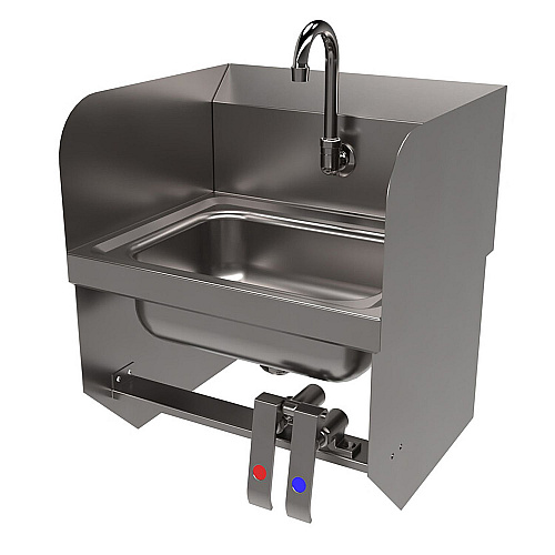 BK Resources Stainless Steel Hand Sink with Side Splashes, 14" l x 10" w x 5" d (HSW14101SBKP)