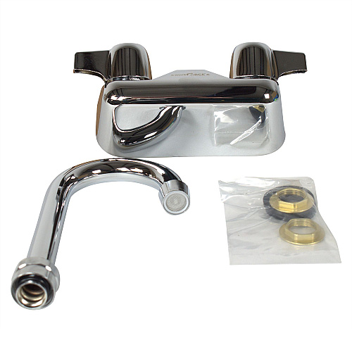 BK Resources WorkForce Standard Duty Faucet, 7.88" Height/3" Reach, Chrome-Plated Brass (BKFW3GM)
