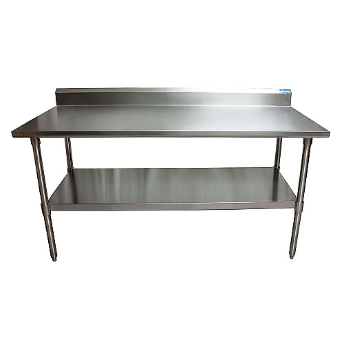 BK Resources Stainless Steel 5" Riser Top Tables, 72w x 30d x 39.75h, Silver, 2/Pallet (2VTR57230)