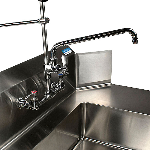 BK Resources WorkForce Prerinse Add-A-Faucet, 4.62" Height/12" Reach, Chrome (VSMPRAF12M)