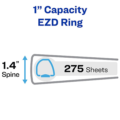 Avery Framed View Heavy-Duty Binders, 3 Rings, 1" Capacity, 11 x 8.5, Black, 12/Carton (68054CT)