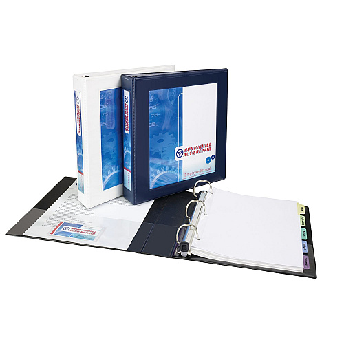 Avery Framed View Heavy-Duty Binders, 3 Rings, 1" Capacity, 11 x 8.5, Navy Blue, 12/Carton (68055CT)