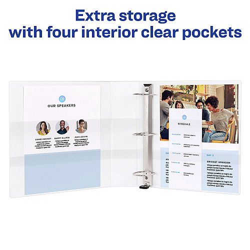 Avery Heavy-Duty View Binder with DuraHinge and One Touch EZD Rings, 3 Rings, 2" Capacity, 11 x 8.5, White, 6/Carton (79192CT)