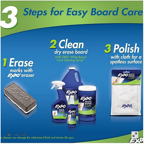 EXPO White Board CARE Dry Erase Surface Cleaner, 8 oz Spray Bottle, 12/Carton (81803ACT)