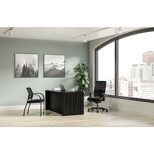 HON Mod Single Pedestal Desk Bundle, 60" x 30" x 29", Java Oak (MOD015)