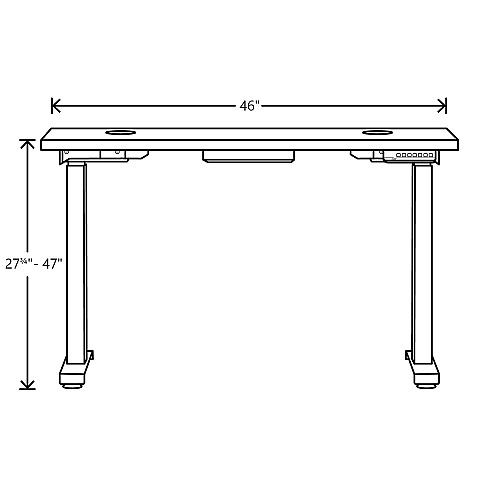 HON Coordinate Height Adjustable Desk Bundle 2-Stage, 46" x 22" x 27.75" to 47", Florence WalnutSilver (HAT2SFLS2246)