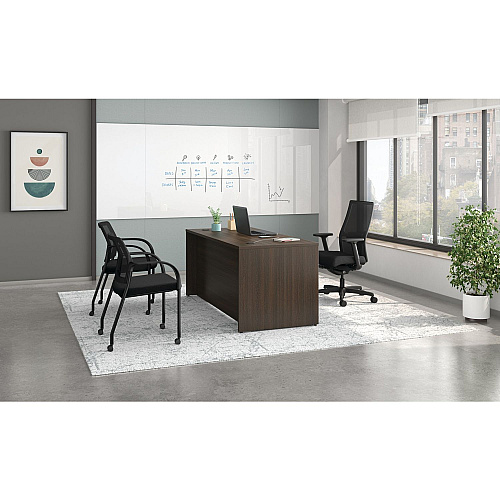 HON Mod Double Pedestal Desk Bundle, 66" x 30" x 29", Java Oak (MOD005)