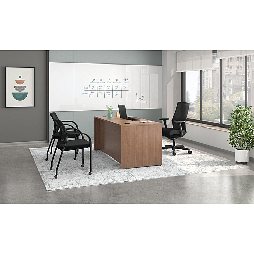 HON Mod Double Pedestal Desk Bundle, 66" x 30" x 29", Sepia Walnut (MOD003)