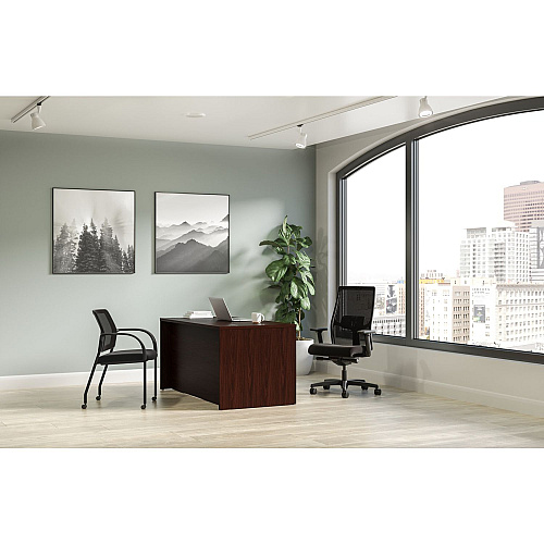HON Mod Single Pedestal Desk Bundle, 60" x 30" x 29", Traditional Mahogany (MOD011)