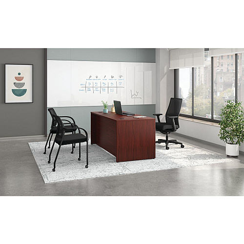 HON Mod Double Pedestal Desk Bundle, 66" x 30" x 29", Traditional Mahogany (LDS66PSTM1)