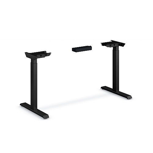 HON Coordinate Height Adjustable Desk Bundle 2-Stage, 46" x 22" x 27.75" to 47", Silver MeshBlack (HAT2SMBK2246)