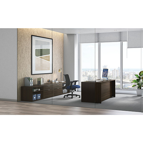 HON Mod Double Pedestal Desk Bundle, 72" x 30" x 29", Java Oak (MOD010)