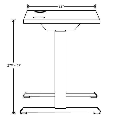 HON Coordinate Height Adjustable Desk Bundle 2-Stage, 46" x 22" x 27.75" to 47", Silver MeshBlack (HAT2SMBK2246)