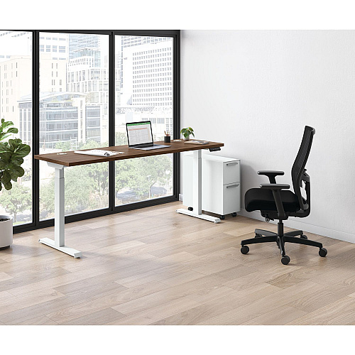 HON Coordinate Height Adjustable Desk Bundle 2-Stage, 70" x 22" x 27.75" to 47", PinnacleDesigner White (HAT2SPNW2270)
