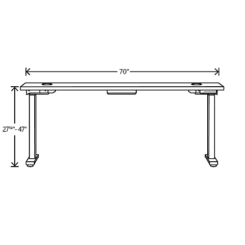 HON Coordinate Height Adjustable Desk Bundle 2-Stage, 70" x 22" x 27.75" to 47", Silver MeshSilver (HAT2SMSV2270)