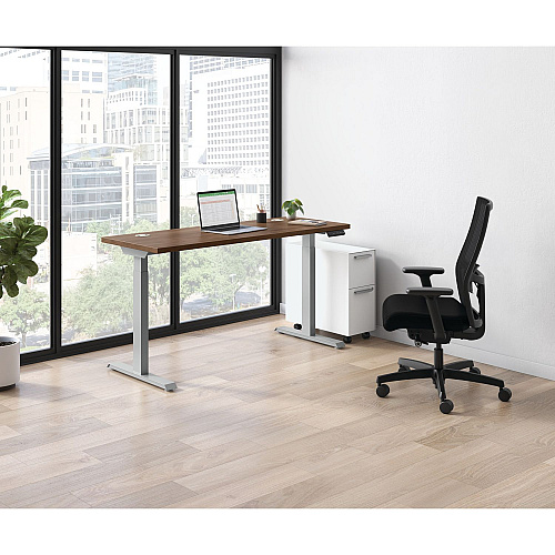 HON Coordinate Height Adjustable Desk Bundle 2-Stage, 58" x 22" x 27.75" to 47", PinnacleSilver (HAT2SPNS2258)