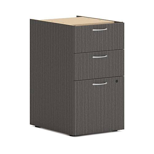 HON Mod Double Pedestal Desk Bundle, 72" x 30" x 29", Slate Teak (MOD007)