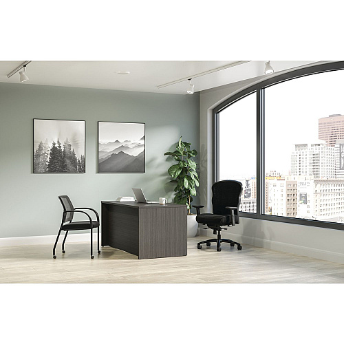 HON Mod Double Pedestal Desk Bundle, 60" x 30" x 29", Slate Teak (MOD177)