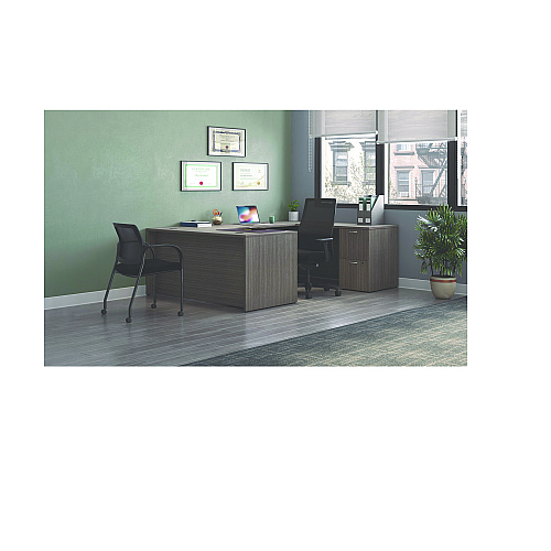 HON Mod U-Station Bundle, 66" x 96" x 29", Slate Teak (MOD077)
