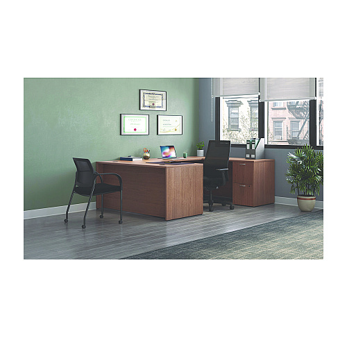 HON Mod U-Station Bundle, 66" x 96" x 29", Sepia Walnut (MOD079)