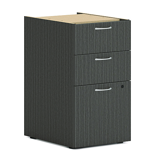 HON Mod L-Station Single Pedestal Desk Bundle, 60" x 72" x 29", Slate Teak (MOD192)
