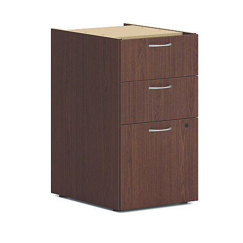 HON Mod L-Station Double Pedestal Desk Bundle, 60" x 72" x 29", Sepia Walnut (L6072L2BBFSE)