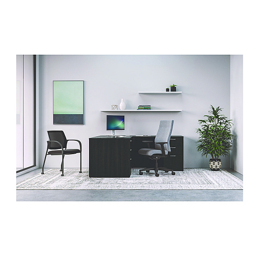 HON Mod L-Station Double Pedestal Desk Bundle, 60" x 72" x 29", Java Oak (L6072L2BBFJA)