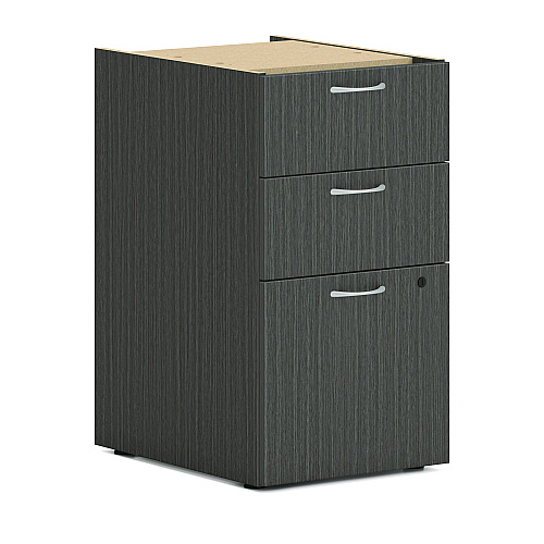HON Mod L-Station Double Pedestal Desk Bundle, 60" x 72" x 29", Slate Teak (MOD187)