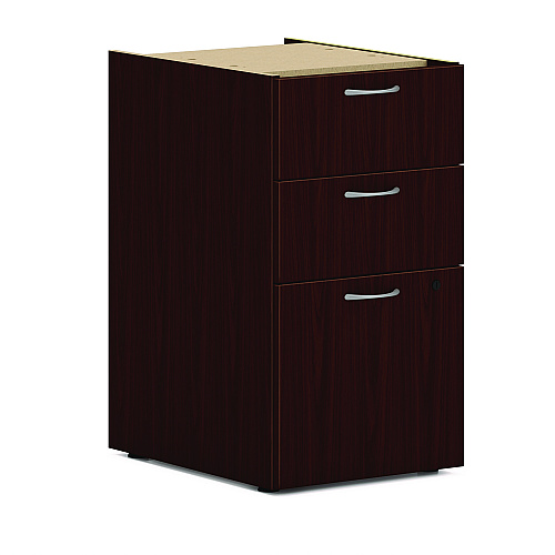 HON Mod L-Station Double Pedestal Desk Bundle, 66" x 72" x 29", Traditional Mahogany (MOD073)