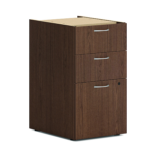 HON Mod L-Station Double Pedestal Desk Bundle, 60" x 72" x 29", Sepia Walnut (L6072L2BBFSE)