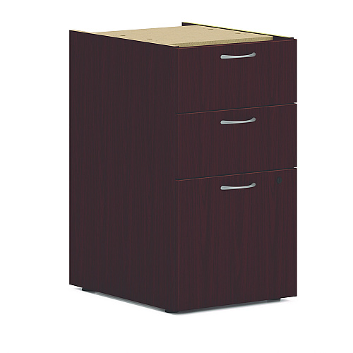 HON Mod L-Station Single Pedestal Desk Bundle, 60" x 72" x 29", Mahogany (MOD193)