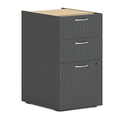 HON Mod L-Station Double Pedestal Desk Bundle, 66" x 72" x 29", Slate Teak (MOD072)