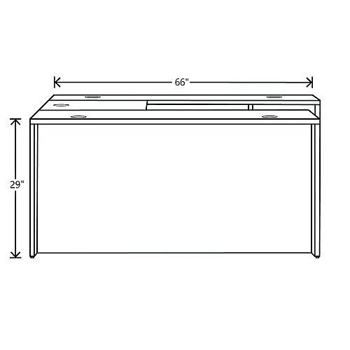 HON Mod U-Station Bundle, 66" x 96" x 29", Slate Teak (MOD077)