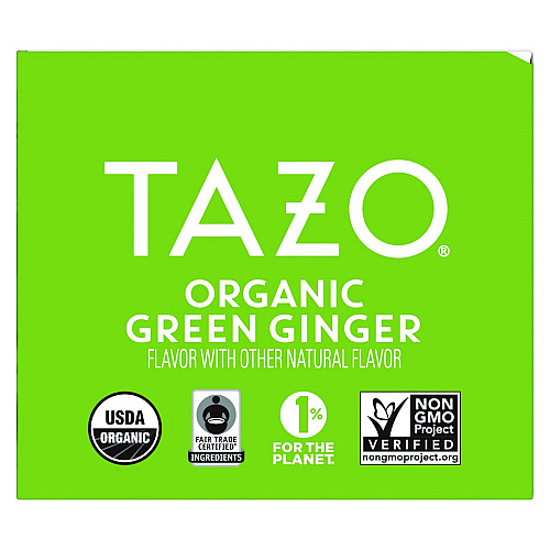 Tazo Tea Bags, Organic Green Ginger, 16/Box, 6 Boxes/Carton (00356)
