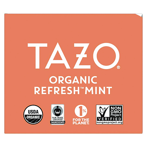 Tazo Tea Bags, Organic Refresh Mint, 16/Box, 6 Boxes/Carton (00350)