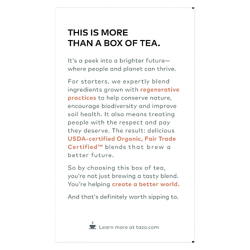 Tazo Tea Bags, Organic Calm Chamomile, 16/Box, 6 Boxes/Carton (00354)