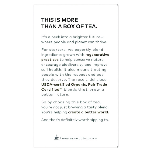 Tazo Tea Bags, Organic Earl Grey, 16/Box, 6 Boxes/Carton (00352)