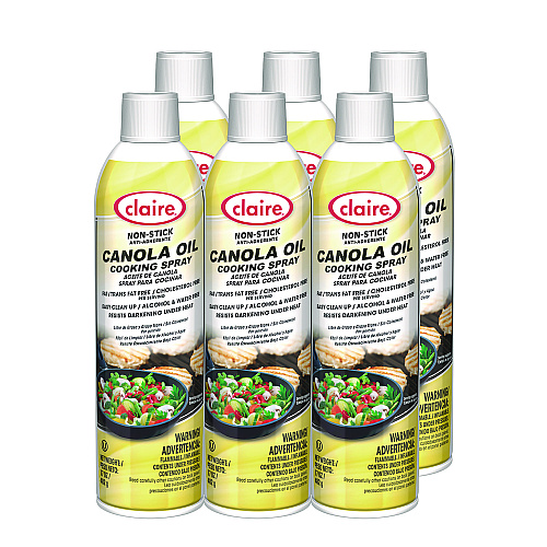 Claire Canola Oil Cooking Spray, 17 oz Aerosol Spray Can, 6/Carton (8276)