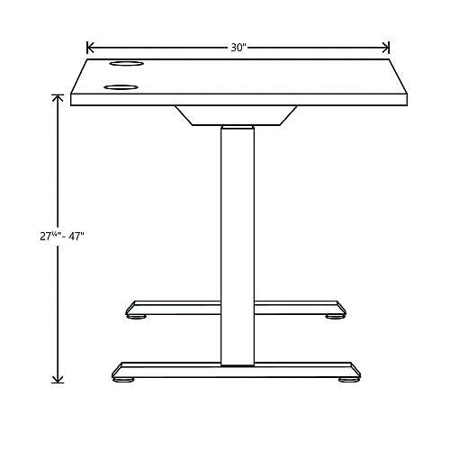 HON Mod Height Adjustable Desk Bundle, 60" x 30" x 27.5" to 47.75", Slate Teak/Silver (MOD051)