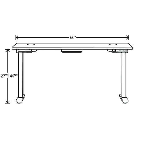 HON Mod Height Adjustable Desk Bundle, 60" x 30" x 27.5" to 47.75", Slate Teak/Silver (MOD051)