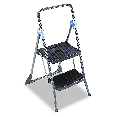 COSCO Commercial 2-Step Folding Stool, 300 lb Capacity, 20.5 x 24.75 x 39.5, Gray (11829GGB)