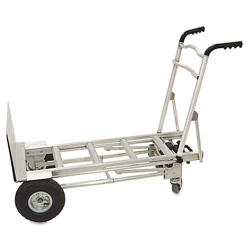 COSCO 3-in-1 Convertible Hand Truck, 800 lb to 1,000 lb Capacity, 21.06 x 21.85 x 48.03, Aluminum (12312ABL1E)