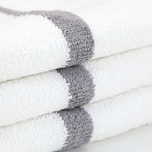 Power Gym Hand Towel 16x27 Gray Stripe - Case Of 120 (PWR-1627-3GYCS-CS)