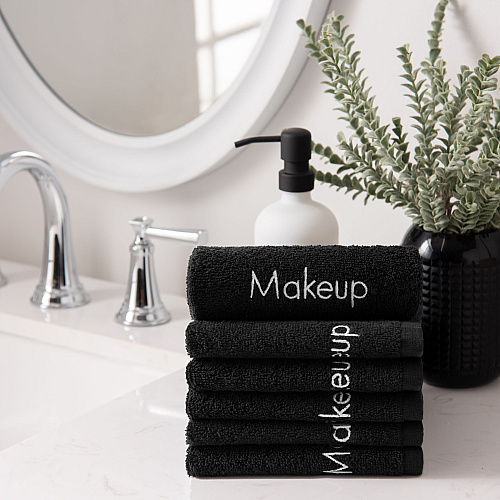 Cotton Makeup Fingertip Towel 11x17 Black - Case Of 144 (MAKEUP-11X17-CS)