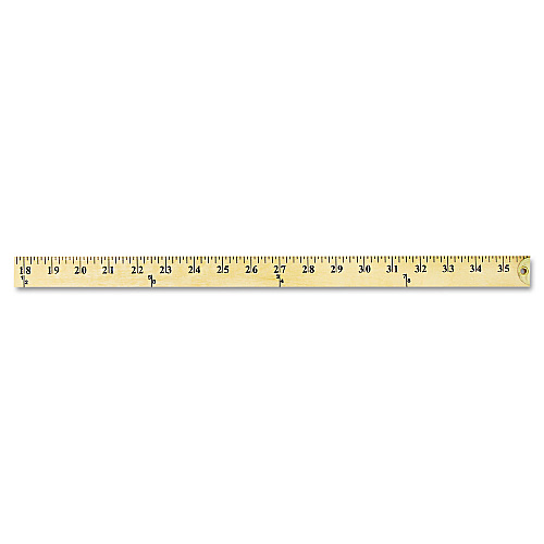 Westcott Wood Yardstick with Metal Ends, 36" Long. Clear Lacquer Finish (10425)