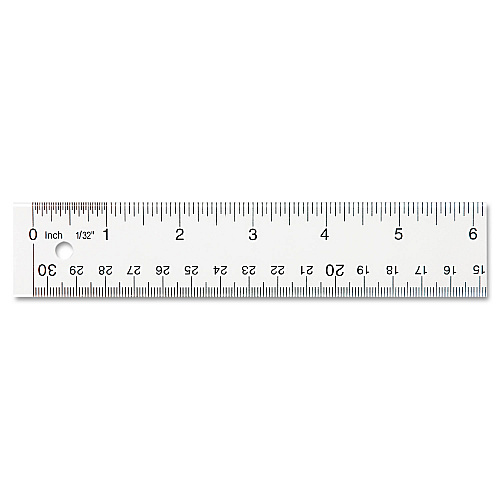 Westcott Clear Flexible Acrylic Ruler, Standard/Metric, 12" Long, Clear (10562)