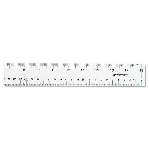 Westcott Clear Flexible Acrylic Ruler, Standard/Metric, 18" Long, Clear (10564)